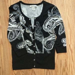 White House Black Market Print Cardigan